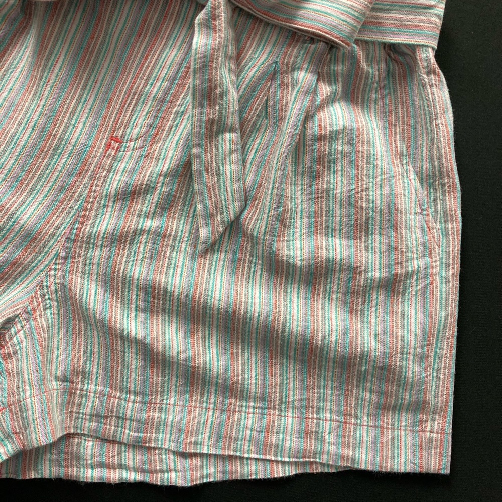 American Eagle high waist multi colored striped paperbag shorts… - Picture 2 of 11